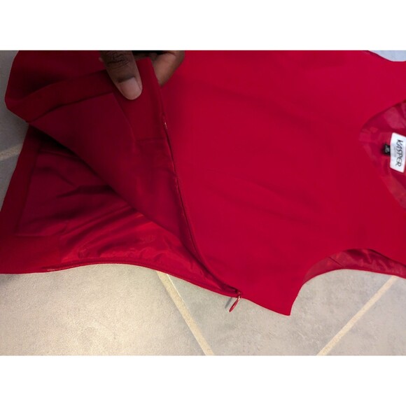 KASPER 3PC deep Red polyester Lined skirt suit women's Size 6P - Picture 9 of 16